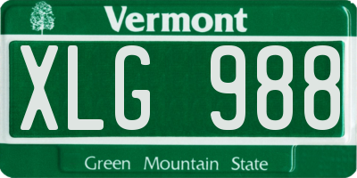 VT license plate XLG988