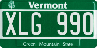 VT license plate XLG990