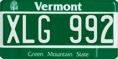 VT license plate XLG992