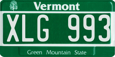 VT license plate XLG993