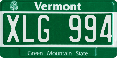 VT license plate XLG994