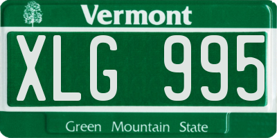 VT license plate XLG995