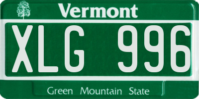 VT license plate XLG996