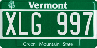VT license plate XLG997