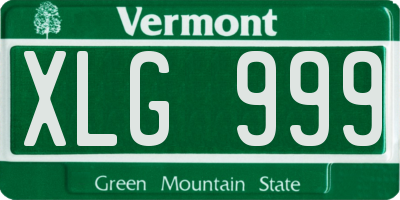VT license plate XLG999