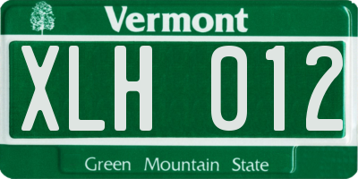 VT license plate XLH012