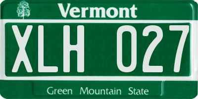 VT license plate XLH027