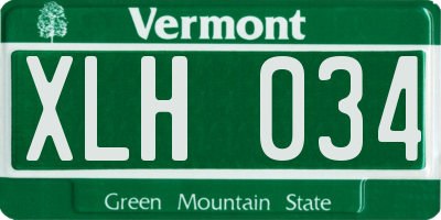 VT license plate XLH034