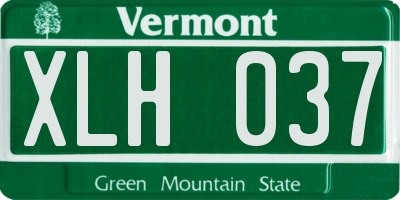 VT license plate XLH037