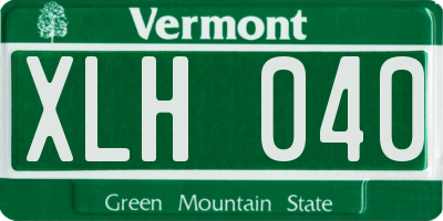 VT license plate XLH040