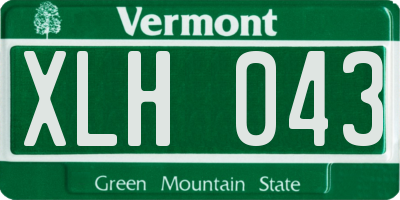 VT license plate XLH043