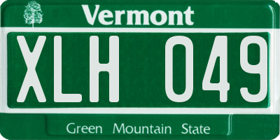 VT license plate XLH049