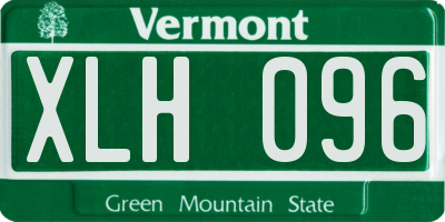 VT license plate XLH096