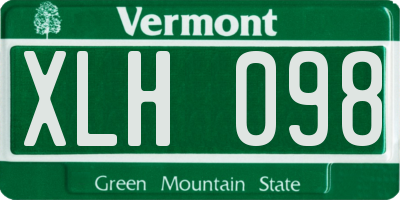 VT license plate XLH098