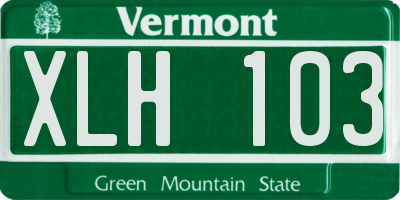 VT license plate XLH103