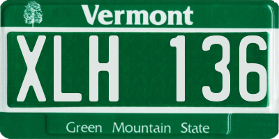 VT license plate XLH136