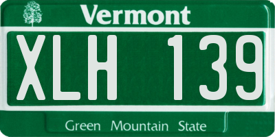 VT license plate XLH139