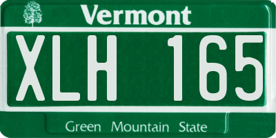 VT license plate XLH165