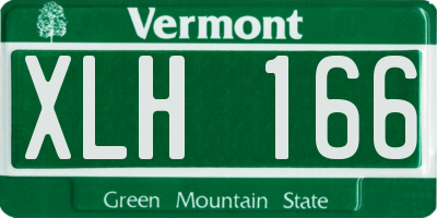 VT license plate XLH166