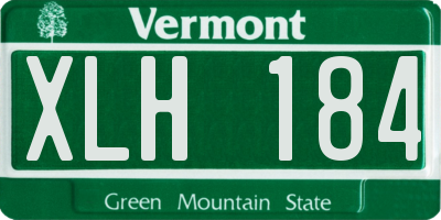 VT license plate XLH184
