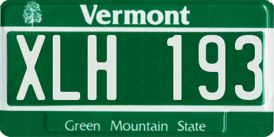 VT license plate XLH193