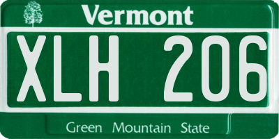 VT license plate XLH206