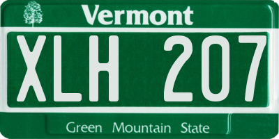 VT license plate XLH207