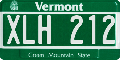 VT license plate XLH212