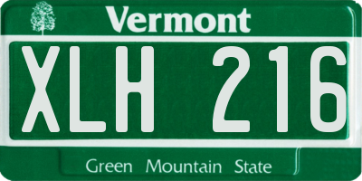 VT license plate XLH216