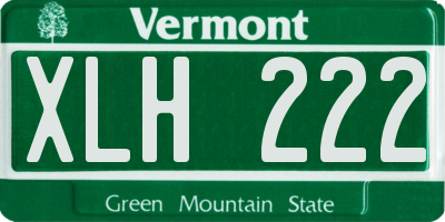 VT license plate XLH222