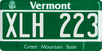 VT license plate XLH223
