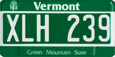 VT license plate XLH239
