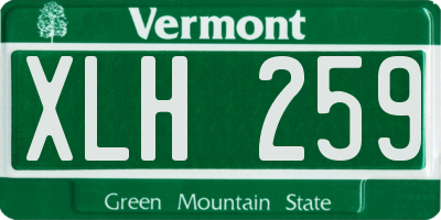VT license plate XLH259