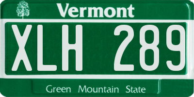 VT license plate XLH289
