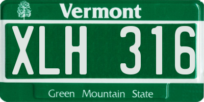 VT license plate XLH316
