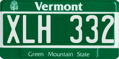 VT license plate XLH332