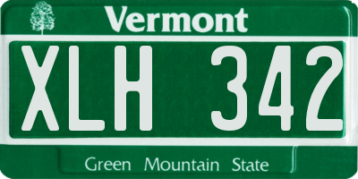 VT license plate XLH342