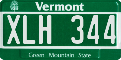 VT license plate XLH344