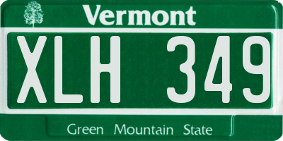 VT license plate XLH349
