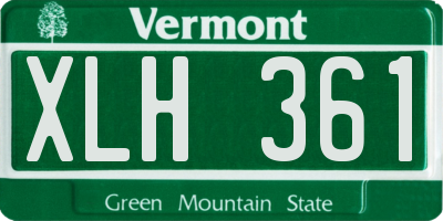 VT license plate XLH361