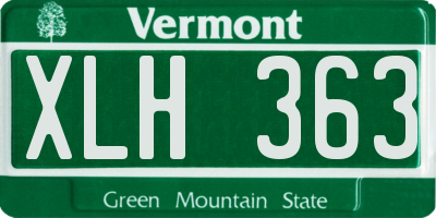 VT license plate XLH363