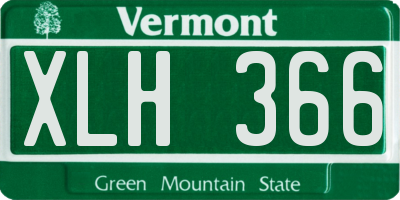 VT license plate XLH366
