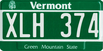 VT license plate XLH374