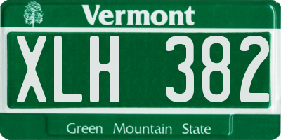 VT license plate XLH382