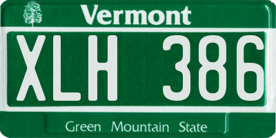 VT license plate XLH386