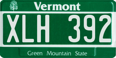 VT license plate XLH392