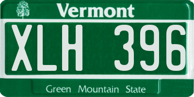 VT license plate XLH396