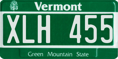VT license plate XLH455