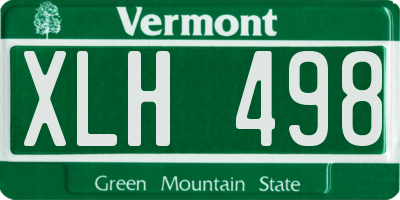 VT license plate XLH498
