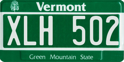 VT license plate XLH502
